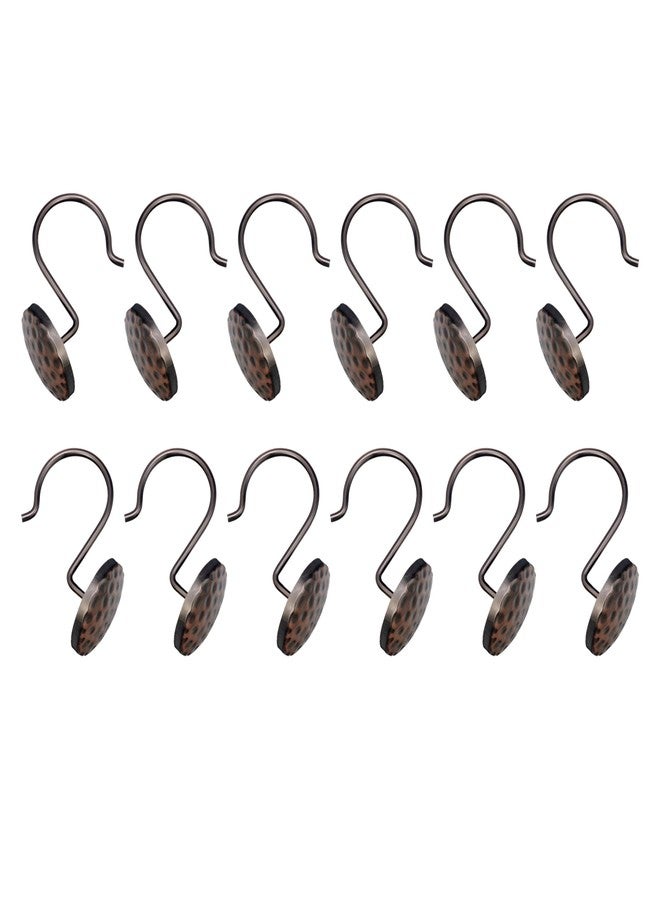 اليوتوبيا ألي حلقات وخطافات ستارة الحمام من يوتوبيا آلي، حلقات وخطافات ستارة الحمام، حلقات وخطافات ستارة الحمام مقاومة للصدأ، مجموعة من 12 قطعة (برونز مصقول بالزيت) - Image 4