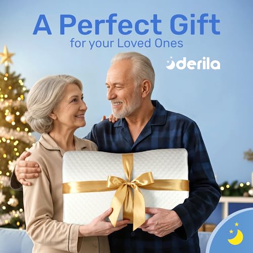 Derila Cervical Neck Pillow for Sleeping - Support Pillow for Back, Stomach, Side Sleeper Contour Memory Foam Pillows for Shoulder Relief, for Women 19.7" x 11.8" x 3.9" - Image 2