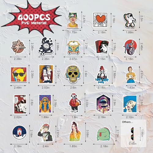 Arme Stickers Pack, 400 PCS Cool Stickers Decals, Random Sticker for Waterbottles Laptop Computer Vinyl Waterproof Sticker, Skateboard Stickers for Adults - Image 2
