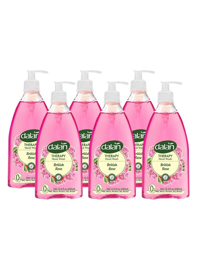 Dalan Therapy British Rose Ultra Moisturizing Liquid Hand Soap For Normal And Dry Hands Fresh Clean And Soft Feeling (13.5 Fl Oz / 400 Ml (Pack Of 6)) - Image 1