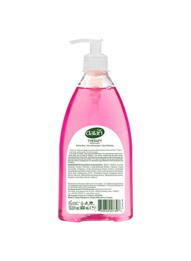 Dalan Therapy British Rose Ultra Moisturizing Liquid Hand Soap For Normal And Dry Hands Fresh Clean And Soft Feeling (13.5 Fl Oz / 400 Ml (Pack Of 6)) - Image 2