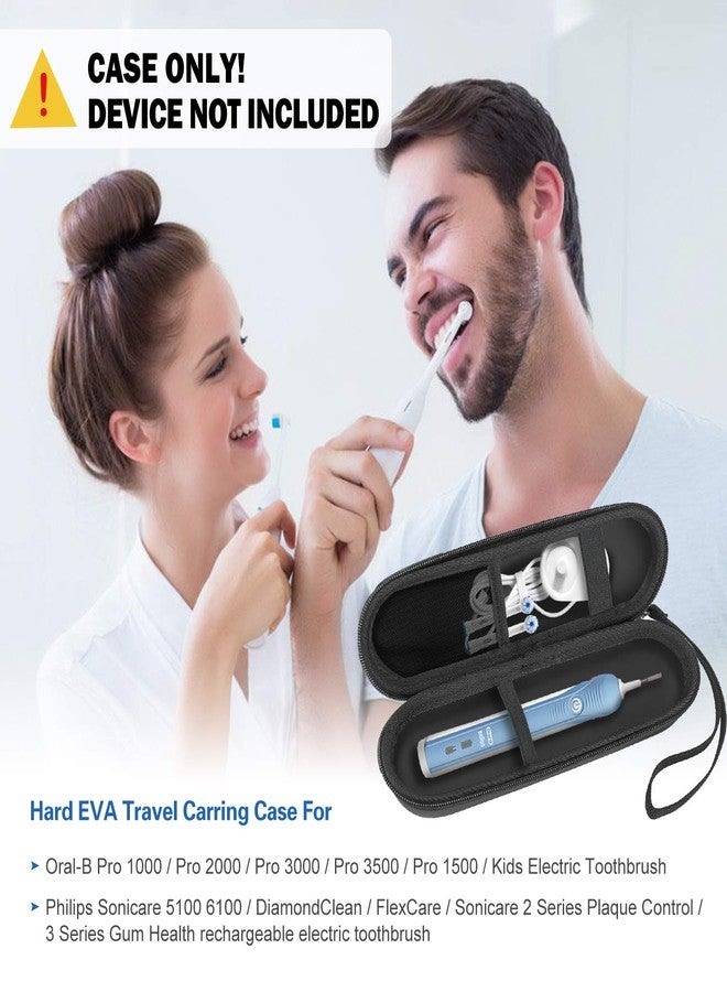 بروكاس حقيبة سفر ProCase لفرشاة الأسنان الكهربائية Oral-B/Oral-B Pro Smartseries/IO Serie Sonicare Protective Clean، غطاء صلب من مادة EVA، حقيبة تخزين مع جيب شبكي للملحقات - أسود - Image 2