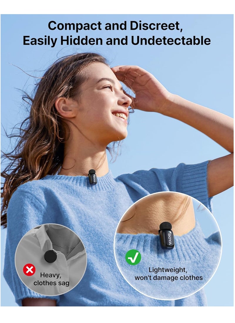 BOYA - Boyamini Wireless Lavalier Microphone for USB-C Devices | Ultra Mini Mic with All-IN-ONE Charging Case, AI Voice Change, Lapel Microphone for Recording & Live Streaming - Image 1