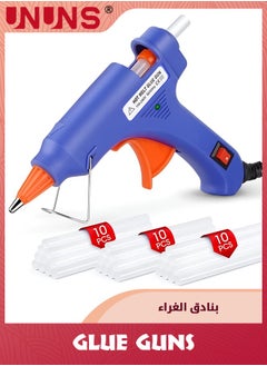 UNUNS Glue Gun,Mini Hot Glue Gun Kit With 30 Glue Sticks For School Crafts DIY Arts Quick Home Repairs,20W,Blue  - Image 1