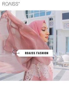 roaiss Women's Fashionable Dust Headscarf 2 Pieces Set Multipurpose Magic Headscarf Fashion Hot Diamond Sarong Gradient Headscarf  - Image 4