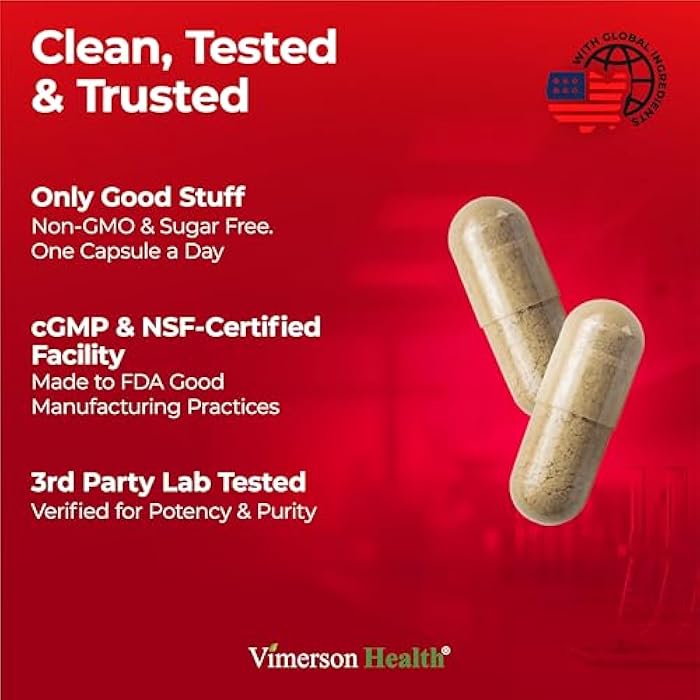 Vimerson Health مكمل التستوستيرون وتريبيولوس تيريستريس للرجال مع DHEA 100mg، والمغنيسيوم، والزنك، وتونغكات علي وروديا روزيا – باني العضلات، ودعم الرغبة الجنسية وفيتامين B6 للرجال – كبسولة واحدة يومياً، 30 عدد - Image 4