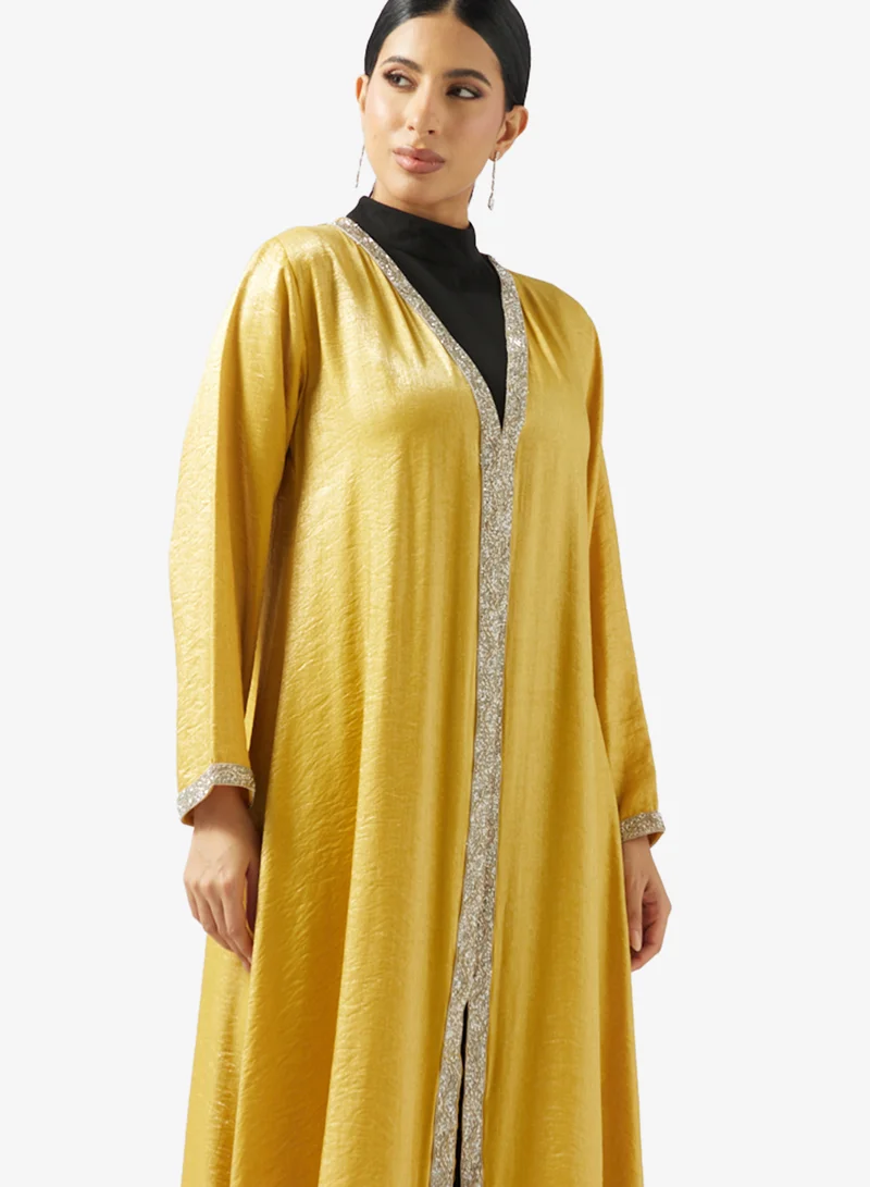 Golden Apple  V neck With Sequin Abaya for Women | Best Price UAE