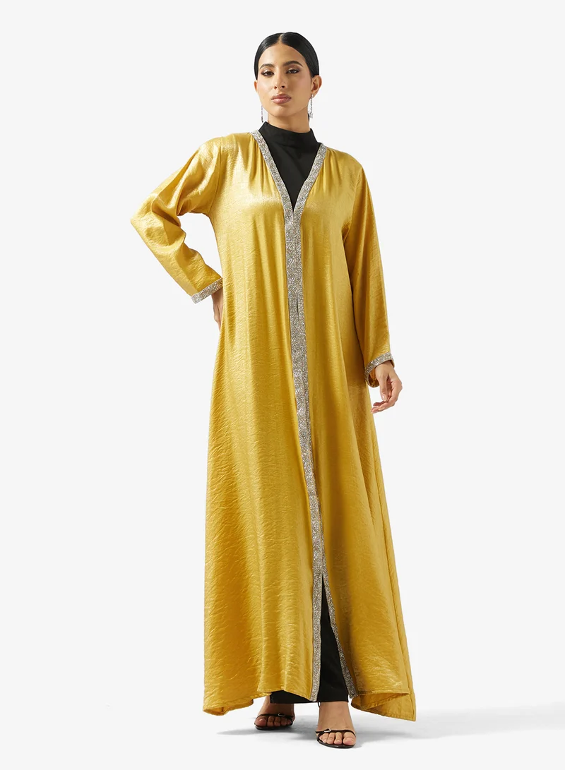 V neck With Sequin Abaya