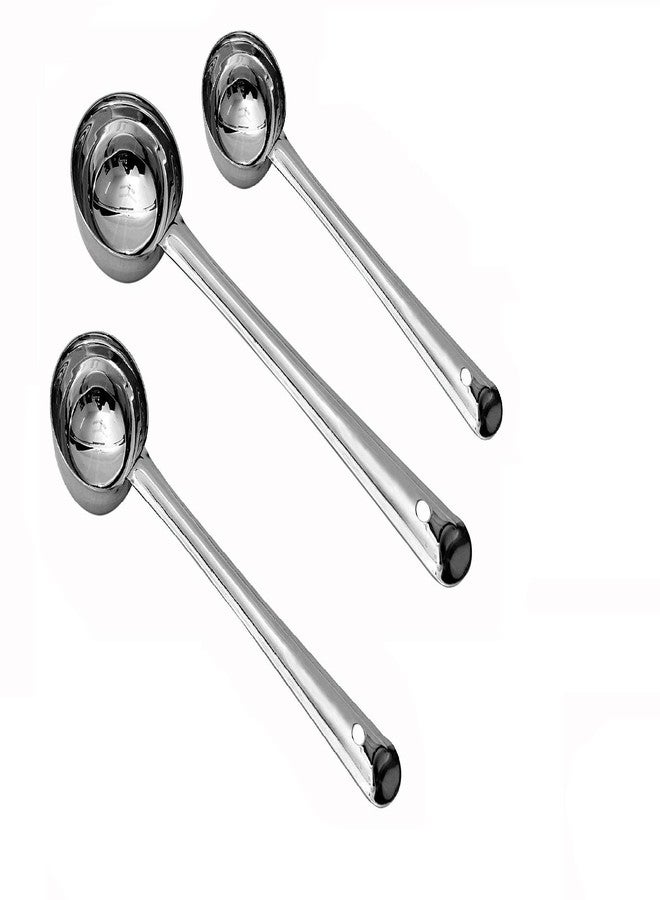 Bartan Star Stainless Steel Big Size Cooking & Serving Spoons Set of 3 - Image 1