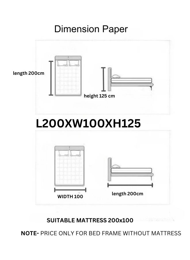 ALWASIT HOME - Arin Nailhead Bed Single Size 200x100 - Image 1