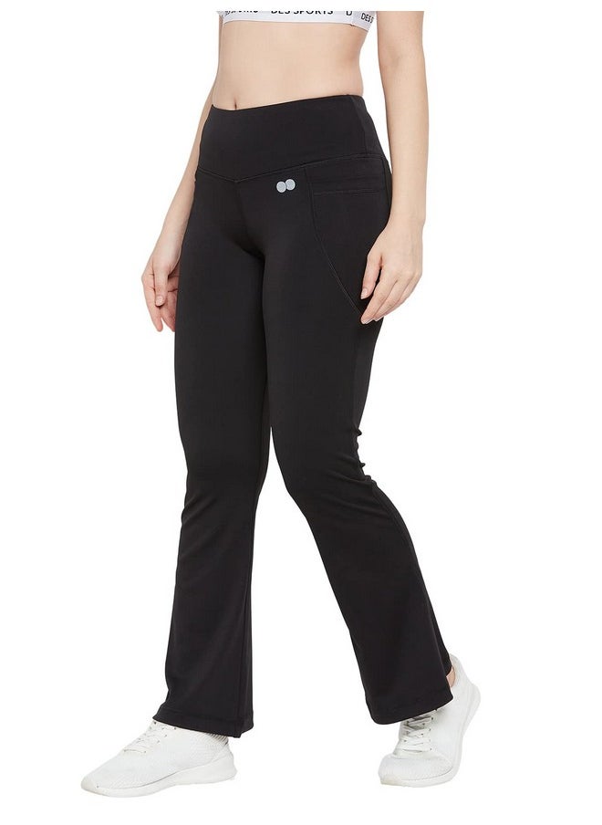 Clovia Women'S Comfort-Fit High Waist Flared Yoga Pants (Ab0090A13_Black_Xl)  - Image 1