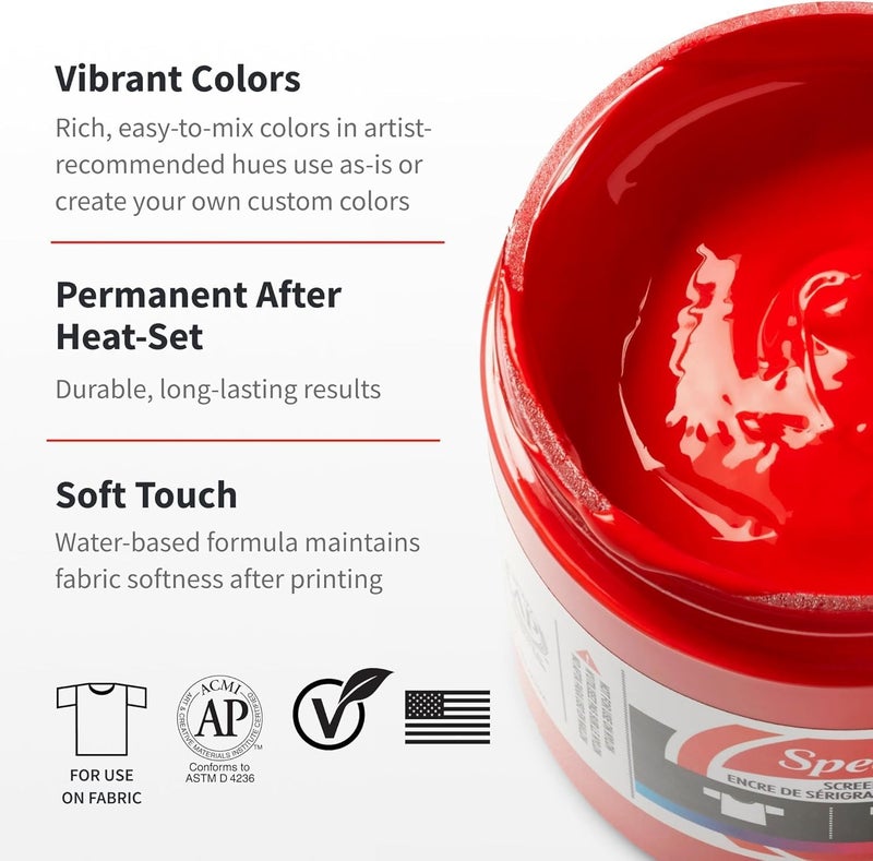 Speedball Opaque Fabric Screen Printing Ink, Gold, 8 Fluid Ounces - Image 2