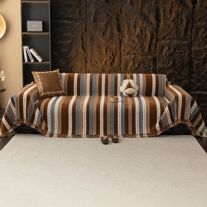 Chenille Sofa Towel, Retro And High-End, Universal Anti-Slip Cover Cloth For All Seasons, Universal Full Cover Cover, Sofa Cushion Cloth - Image 1