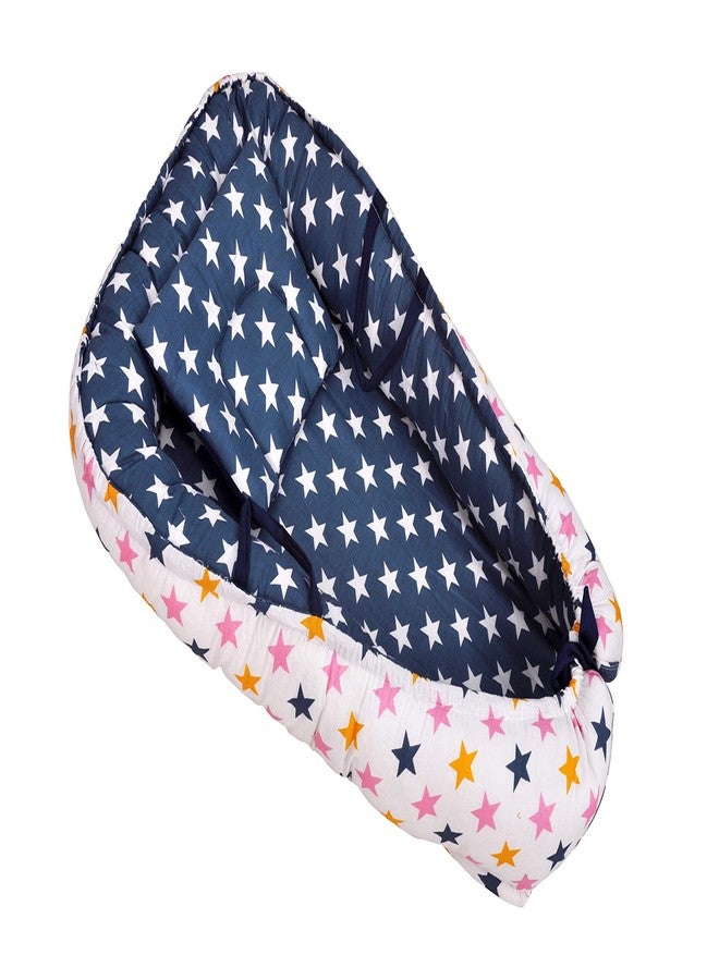Soul Fiber by Urban Space 100% Cotton Reversible Baby Bed Set with Pillow 0-12 Months (Blue Star, 0-12 Months) - Image 1