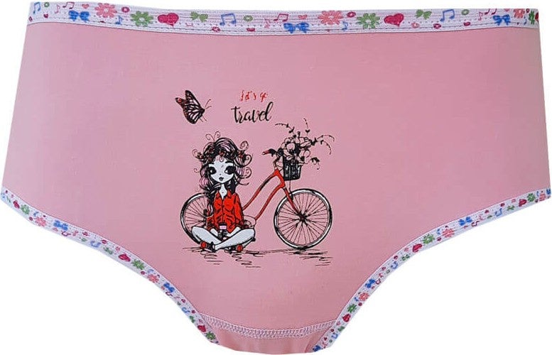 Hepsine Rakip Rival to All 12LI Girl's Cotton Panties Lycra Slip Printed Colorful  - Image 4