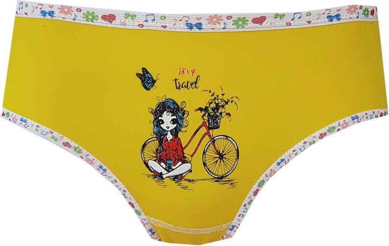 Hepsine Rakip Rival to All 12LI Girl's Cotton Panties Lycra Slip Printed Colorful  - Image 5