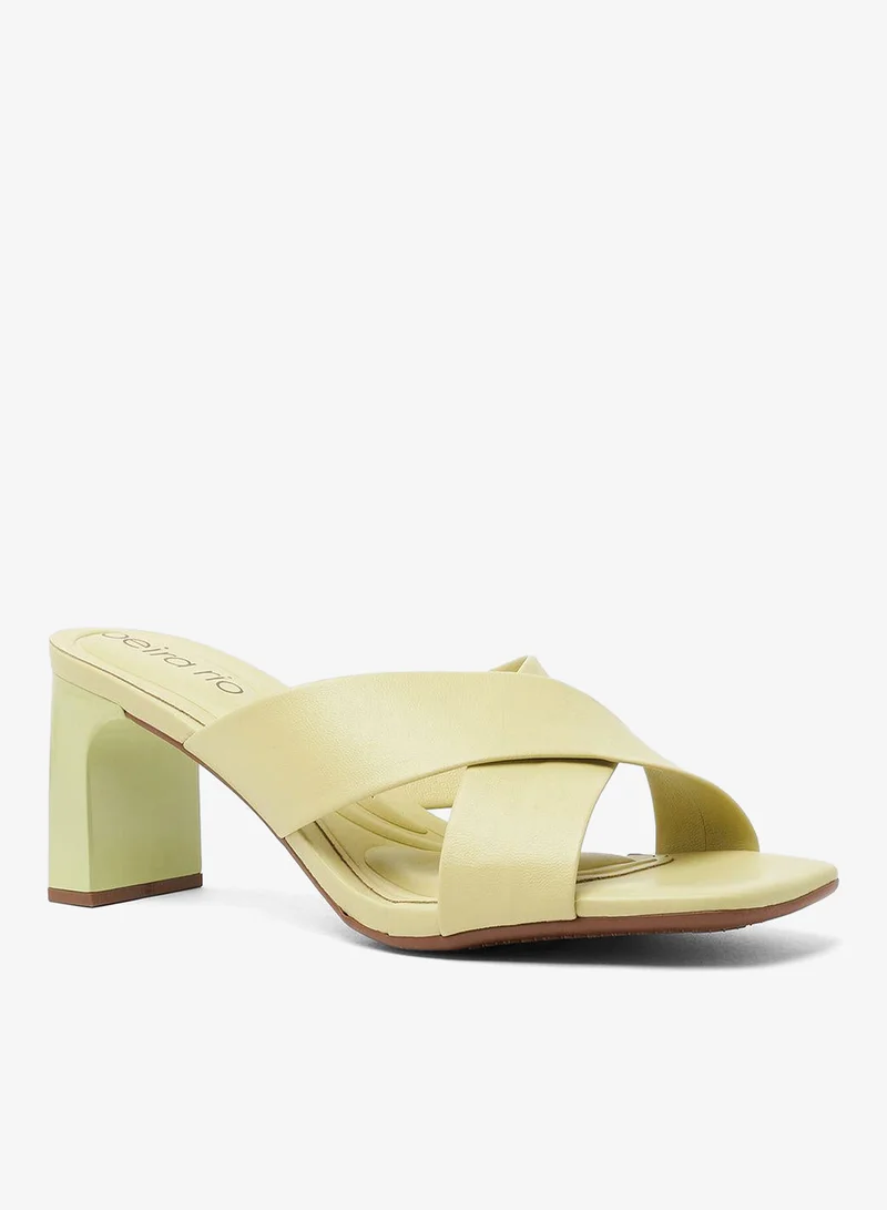 Beira Rio Green Mid Heels Sandals for Women – Sling Back Heel Sandals for Girls with Ankle Strap for Women | Best Price UAE