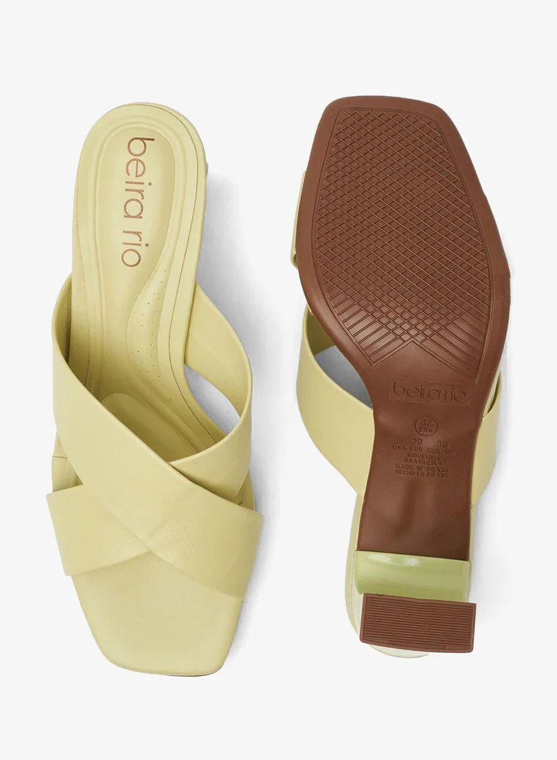 Beira Rio Green Mid Heels Sandals for Women – Sling Back Heel Sandals for Girls with Ankle Strap for Women | Best Price UAE