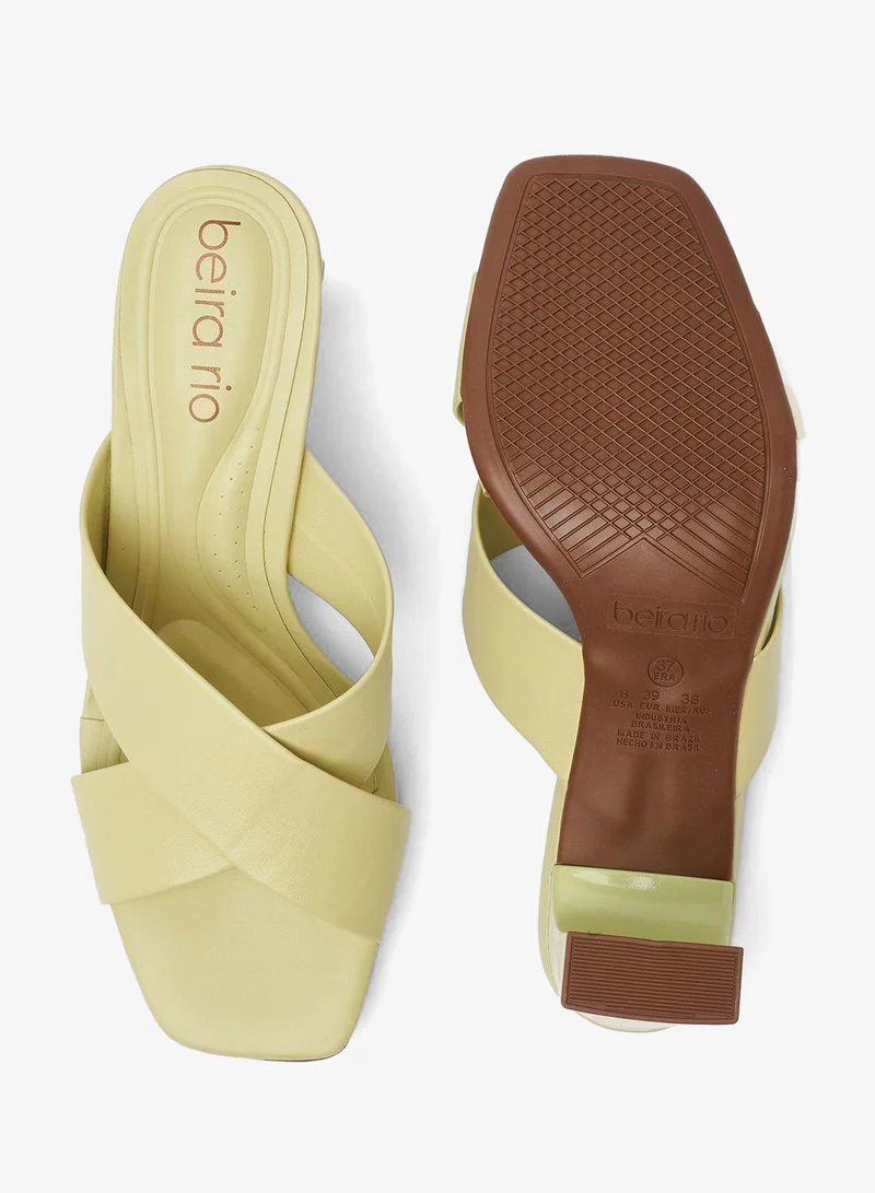 Beira Rio Green Mid Heels Sandals for Women – Sling Back Heel Sandals for Girls with Ankle Strap for Women | Best Price UAE