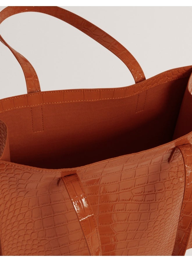 Ted Baker حقيبة أيقونية كبيرة بتأثير كروك - Image 1