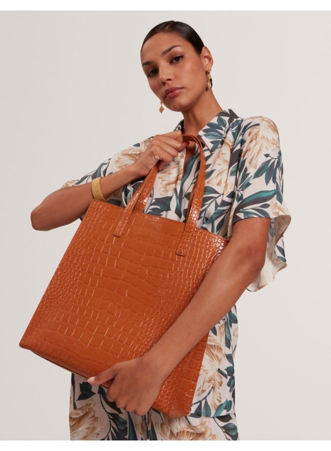 Ted Baker حقيبة أيقونية كبيرة بتأثير كروك - Image 3