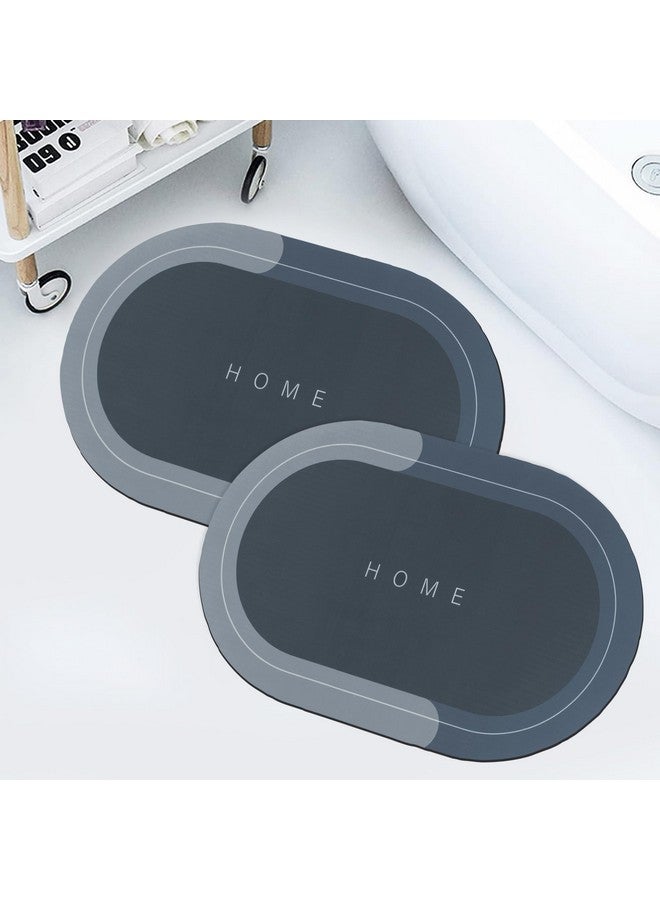 Story@Home Door Mat Pack of 2 | Anti-Skid Nappa Leather Door Mats for Home | 40 X 60 cm | Essential Bathroom Mat | Solid | Long Lasting Entrance Mat for Living Room | Kitchen | Office (Navy Blue) - Image 1