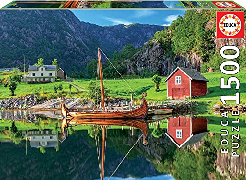 Educa Viking Ship 1500 Piece Jigsaw Puzzle Puzzle Glue Included Completed Image Measures 335 x 235 Ages 14 18006 - Image 1
