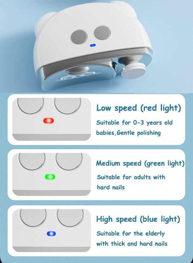 Aissiora Electric Nail Clippers Automatic Nail Clippers for Kids  elecctric nail trimmer Electric nail clippers with light Polished Nail  Trim and grind 2-in-1 360 ° rotating blade Three speed adjustable - Image 4