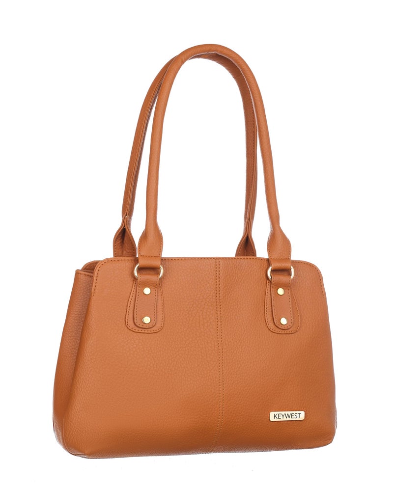 Keywest Women's Penguin Satchel Tote Handbag for Women | Ladies purse | Stylish Shoulder Bag | Gift For Woman | Tan - Image 1