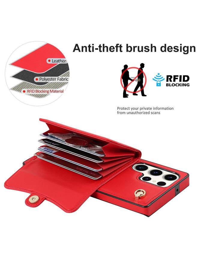 اس-توب جراب لهاتف Samsung Galaxy S25 Ultra 5G مزود بفتحة بطاقة RFID مع حبل طويل - Image 3