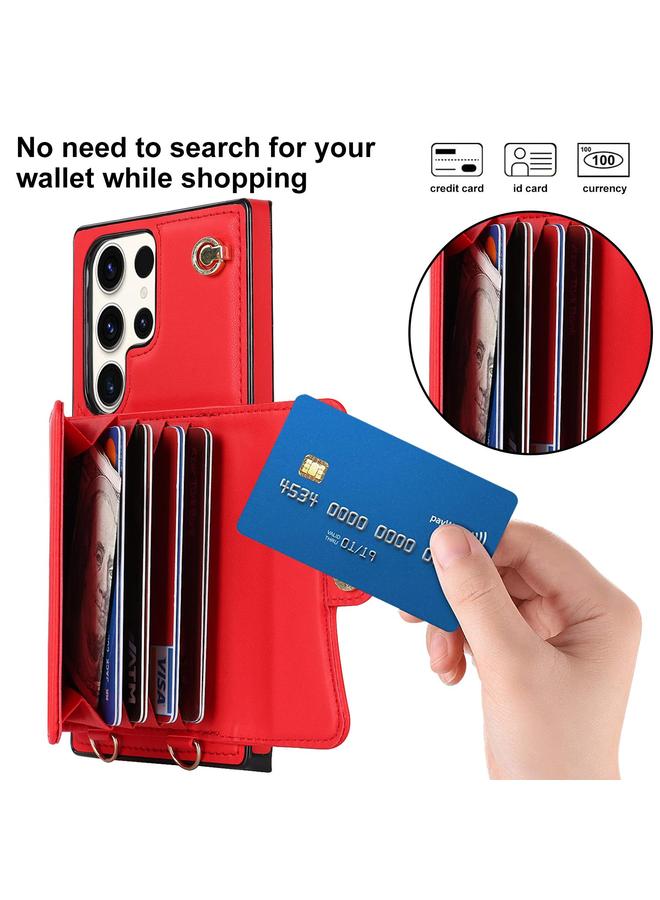 اس-توب جراب لهاتف Samsung Galaxy S25 Ultra 5G مزود بفتحة بطاقة RFID مع حبل طويل - Image 2