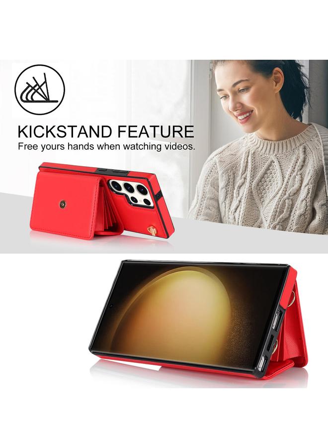 اس-توب جراب لهاتف Samsung Galaxy S25 Ultra 5G مزود بفتحة بطاقة RFID مع حبل طويل - Image 5