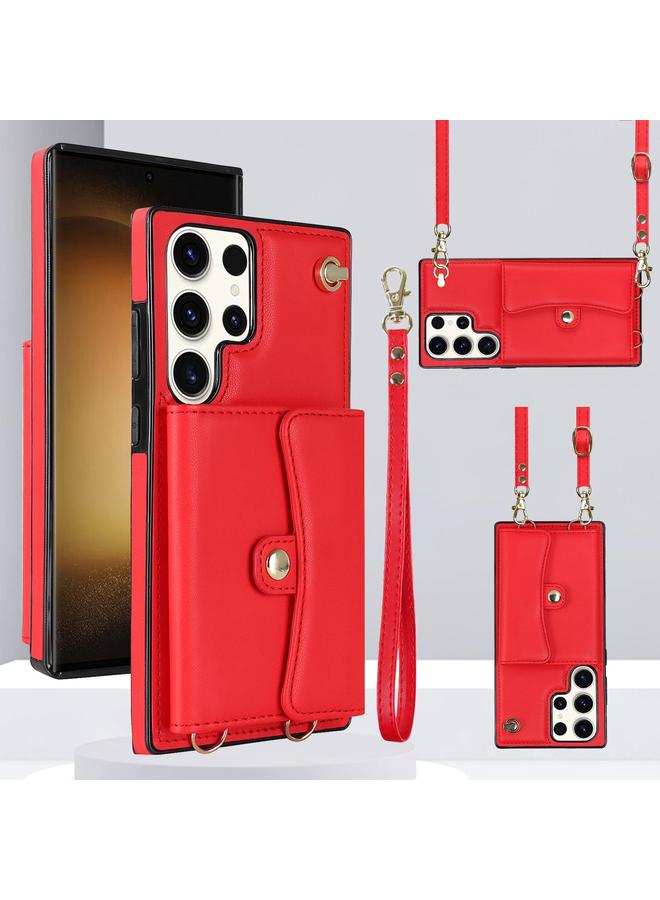 اس-توب جراب لهاتف Samsung Galaxy S25 Ultra 5G مزود بفتحة بطاقة RFID مع حبل طويل - Image 1