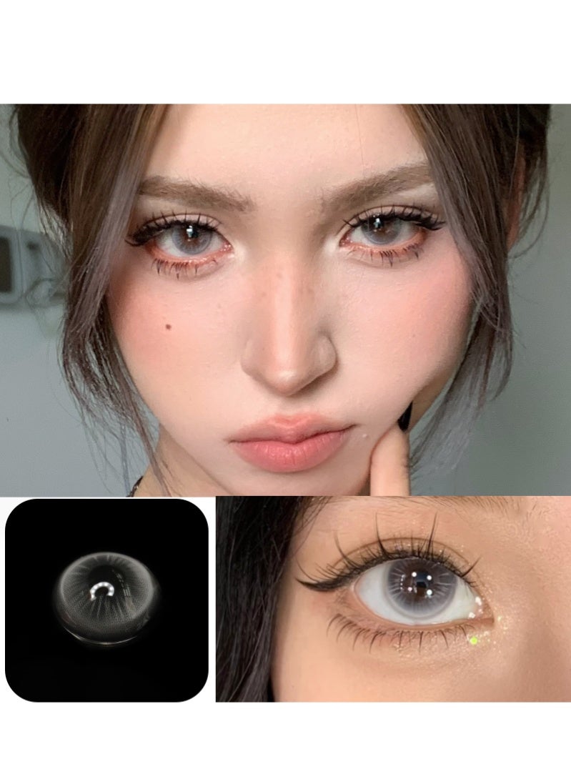 ARUWA Future Light Grey Lenses Yearly Colored Contact Lenses, Unisex Cosmetic Contact Lenses, Natural Fashion Lenses, 40% Water Soft Contacts,Lens Diameter 14.5mm - Image 2