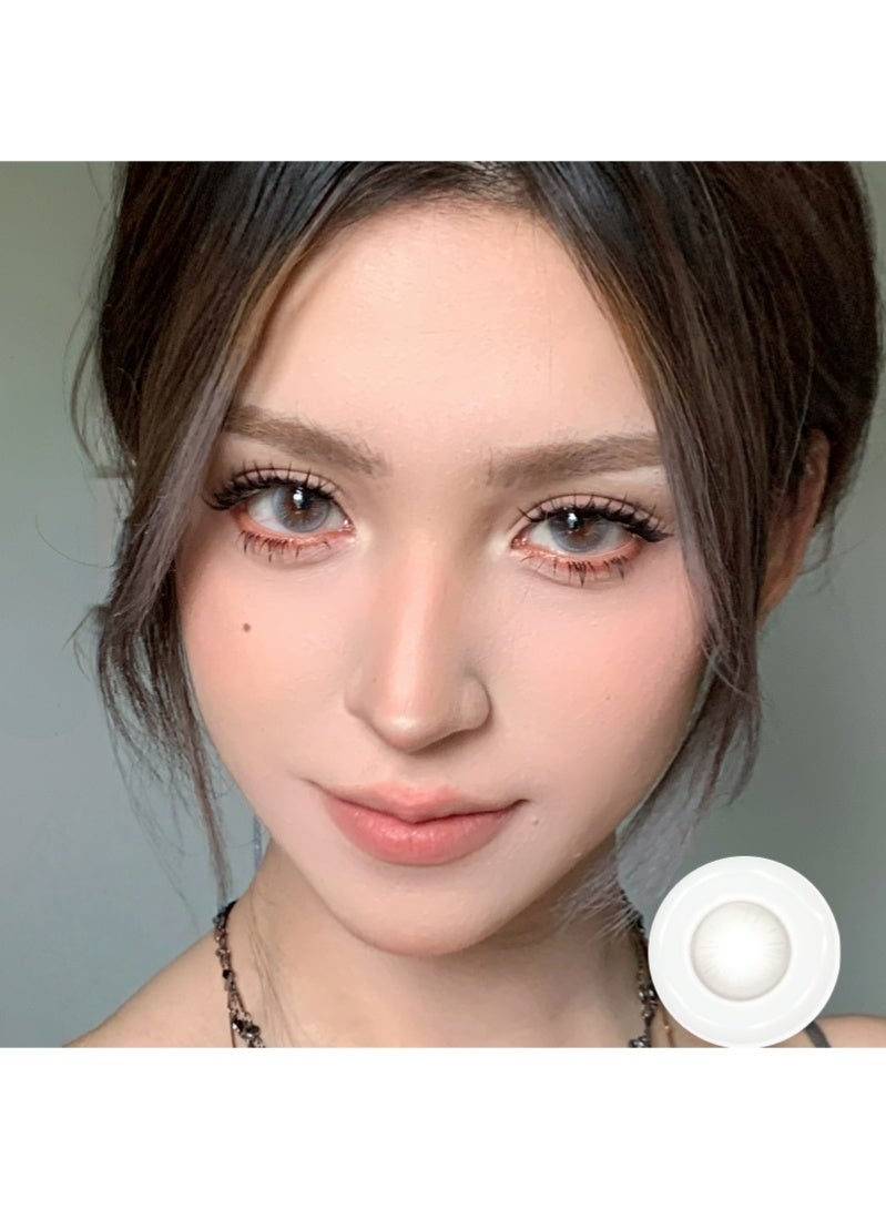 ARUWA Future Light Grey Lenses Yearly Colored Contact Lenses, Unisex Cosmetic Contact Lenses, Natural Fashion Lenses, 40% Water Soft Contacts,Lens Diameter 14.5mm - Image 1