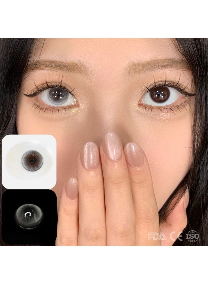 ARUWA Future Light Grey Lenses Yearly Colored Contact Lenses, Unisex Cosmetic Contact Lenses, Natural Fashion Lenses, 40% Water Soft Contacts,Lens Diameter 14.5mm - Image 3