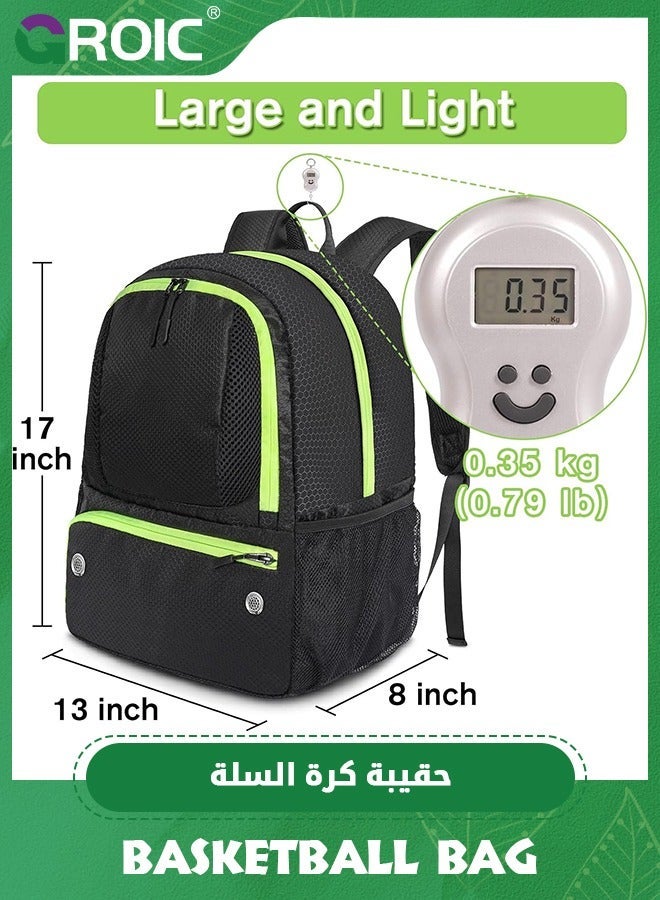 GROIC Soccer Backpack, Large Backpack Bag with Ball Compartment and Shoe Pocket Outdoor Sports Equipment Bag, ‎Backpack bag for Basketball, Soccer, Volleyball  - Image 2