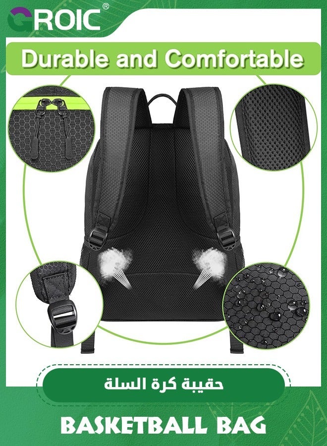 GROIC Soccer Backpack, Large Backpack Bag with Ball Compartment and Shoe Pocket Outdoor Sports Equipment Bag, ‎Backpack bag for Basketball, Soccer, Volleyball  - Image 5