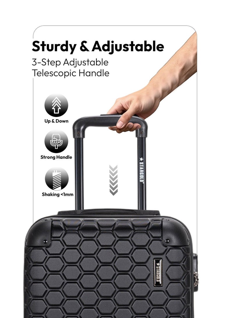 ستارجولد حقيبة سفر بأربع عجلات دوارة وجوانب صلبة مع قفل أرقام أسود - Image 5