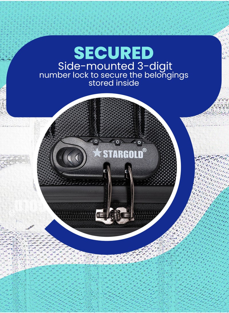 Stargold - Hardside Spinner 4 Wheels Luggage Trolley With Number Lock Black - Image 1
