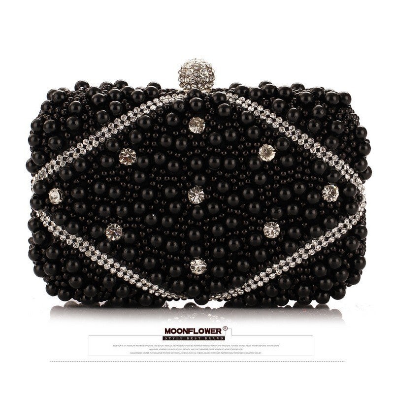 Pearl New Fashion Bag Women'S Bag Beaded Embroidery Craft Evening Banquet Bag 6922-6 Gift Bag With Diamond Clutch - Image 4