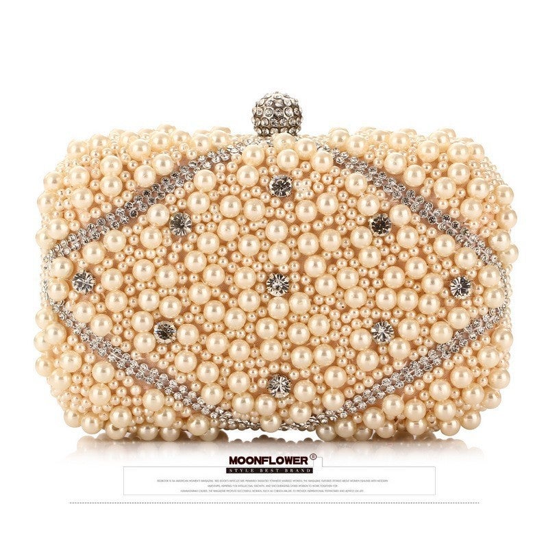 Pearl New Fashion Bag Women'S Bag Beaded Embroidery Craft Evening Banquet Bag 6922-6 Gift Bag With Diamond Clutch - Image 5