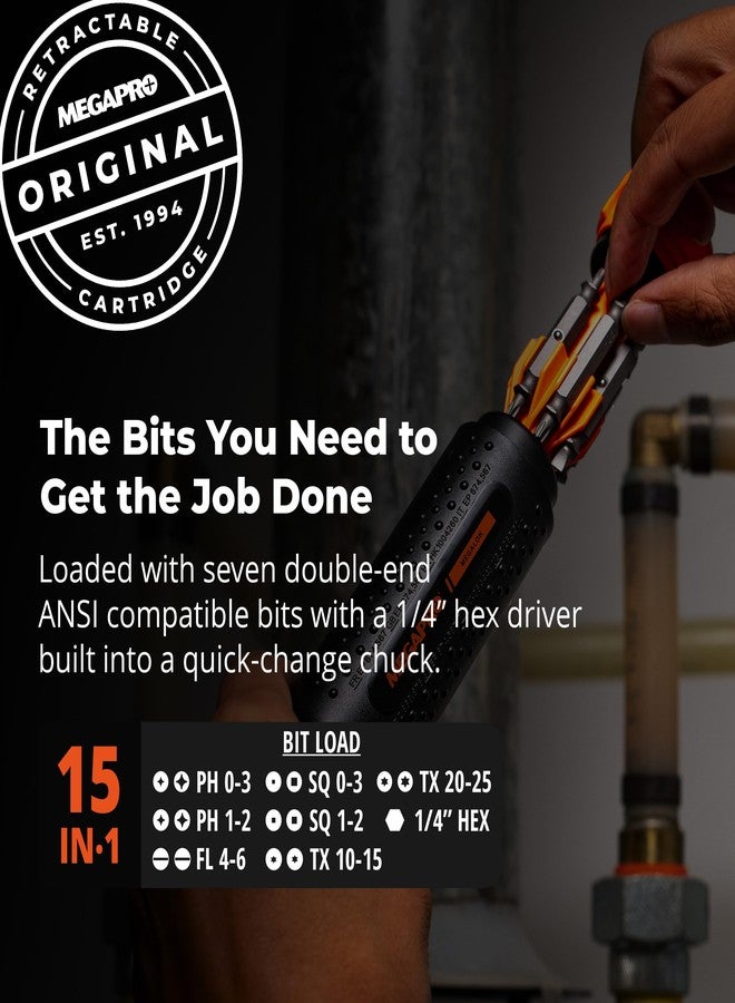 MEGAPRO® 14-in-1 MegaLOK™ Multi-Bit Screwdriver | Quick-change Chuck | ANSI Compatible bits can be used in your impact driver | - Image 2
