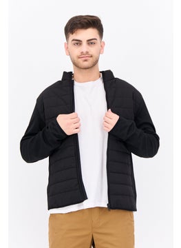 Threadbare Men Quilted Bomber Jacket, Black  - Image 1