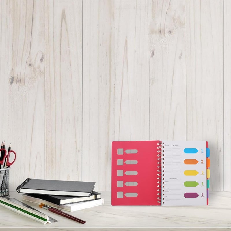 BCOATH 2pcs A5 Coil Notepads Spiral Notebooks with Thickened Pp Cover, Lightweight Colored Schedule Notebooks for Office and Student Note Taking - Image 4