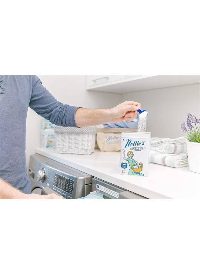 Nellie's Laundry Soda, 100 Load Tin, Non Toxic, Biodegradable, Hypoallergenic, Vegan, Leaping Bunny Certified, 52.8 Oz, Pack of 2  - Image 2