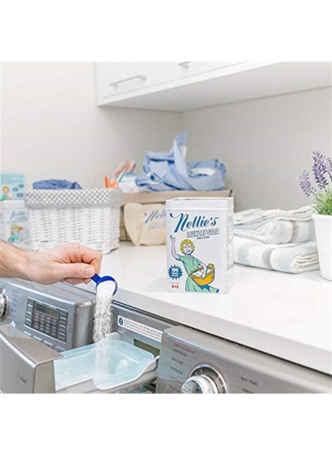 Nellie's Laundry Soda, 100 Load Tin, Non Toxic, Biodegradable, Hypoallergenic, Vegan, Leaping Bunny Certified, 52.8 Oz, Pack of 2  - Image 3