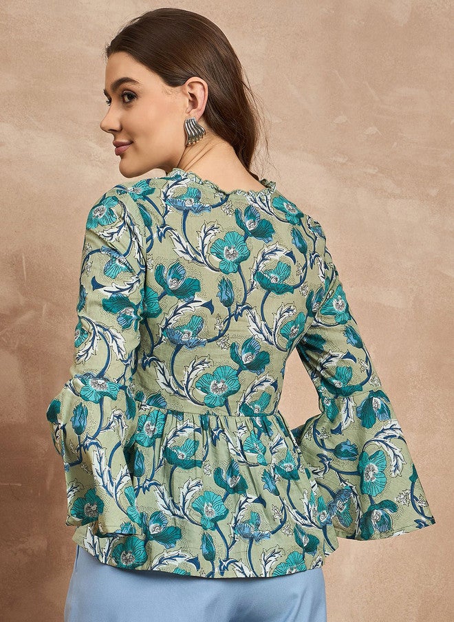 Baizee Routes by All About You Women Floral Ethnic Cotton Top - Image 4
