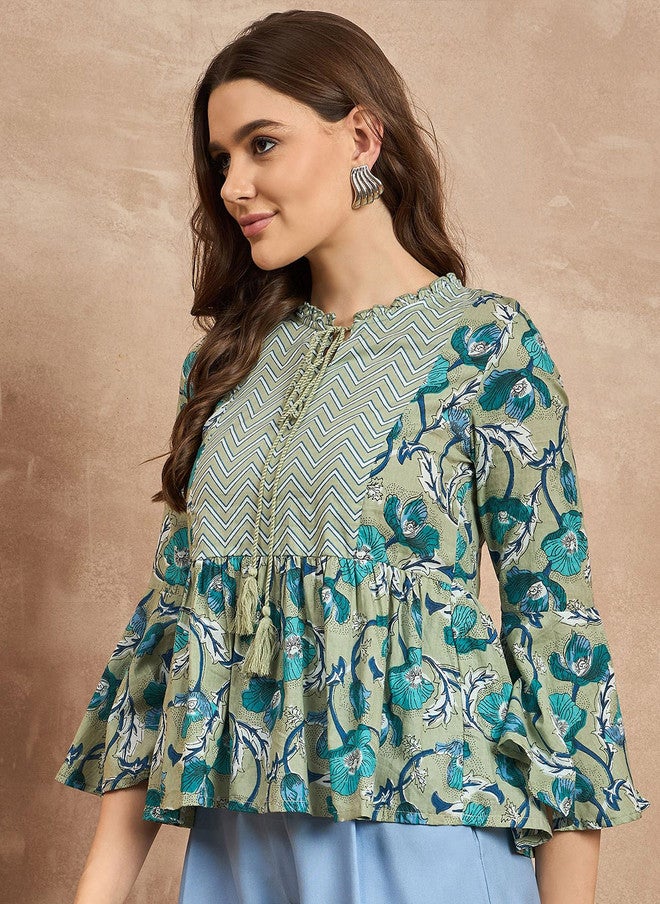 Baizee Routes by All About You Women Floral Ethnic Cotton Top - Image 3