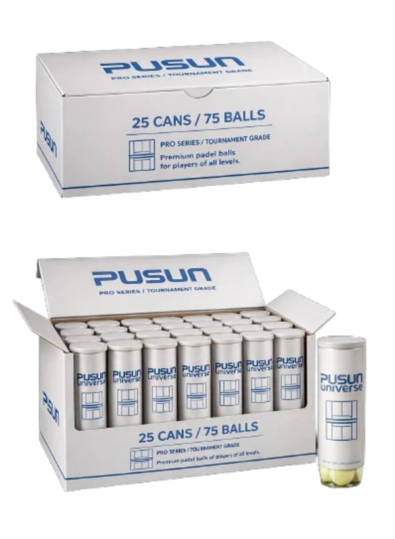 PUSUN كرات تنس متميزة، صفراء، 75 عبوة، كرات أداء لجميع المستويات - Image 1